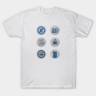 Cybersecurity Technical Controls Icons T-Shirt